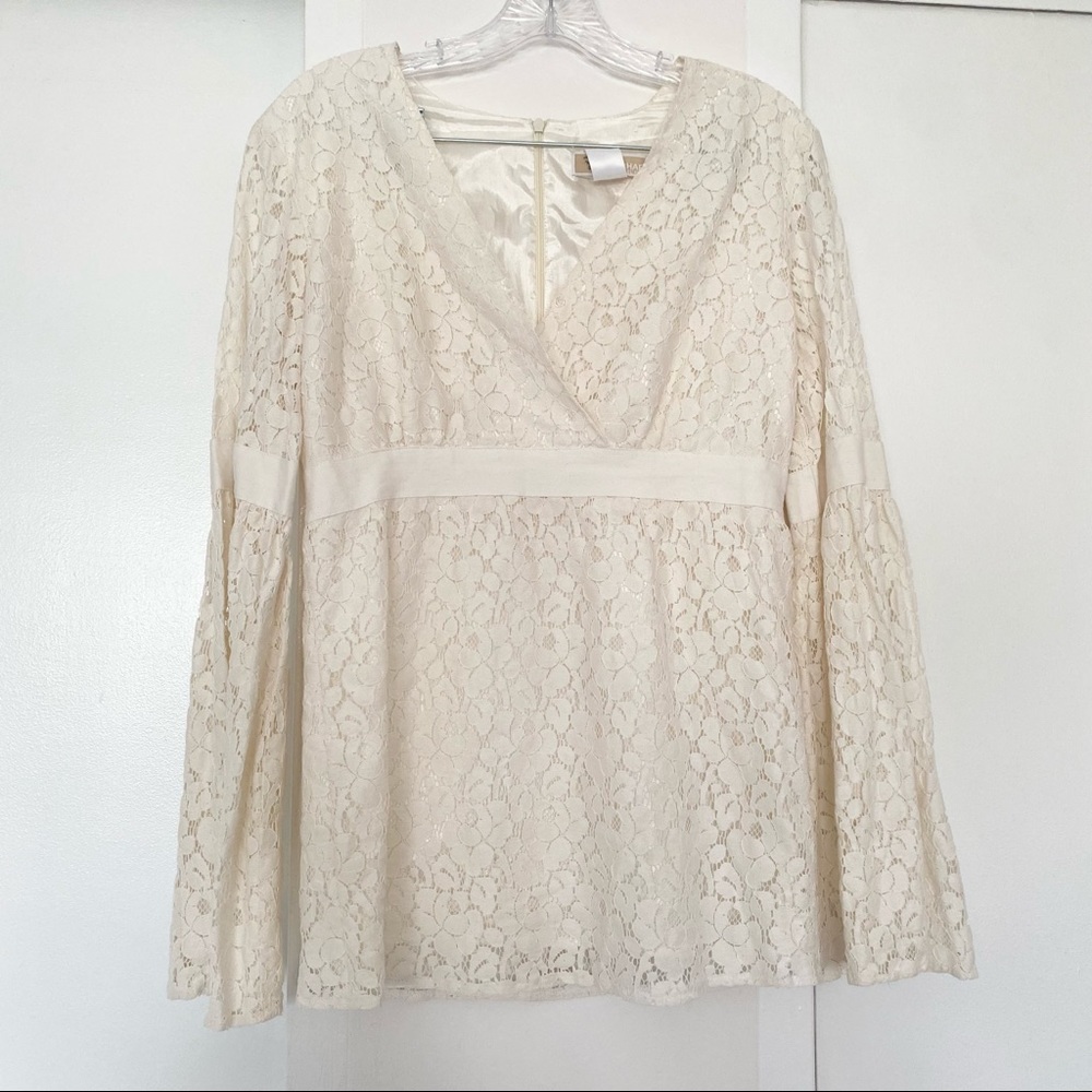 MICHAEL KORS | long sleeve lace blouse